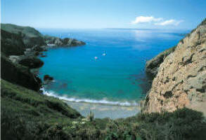 Sea view from the  Island of Sark